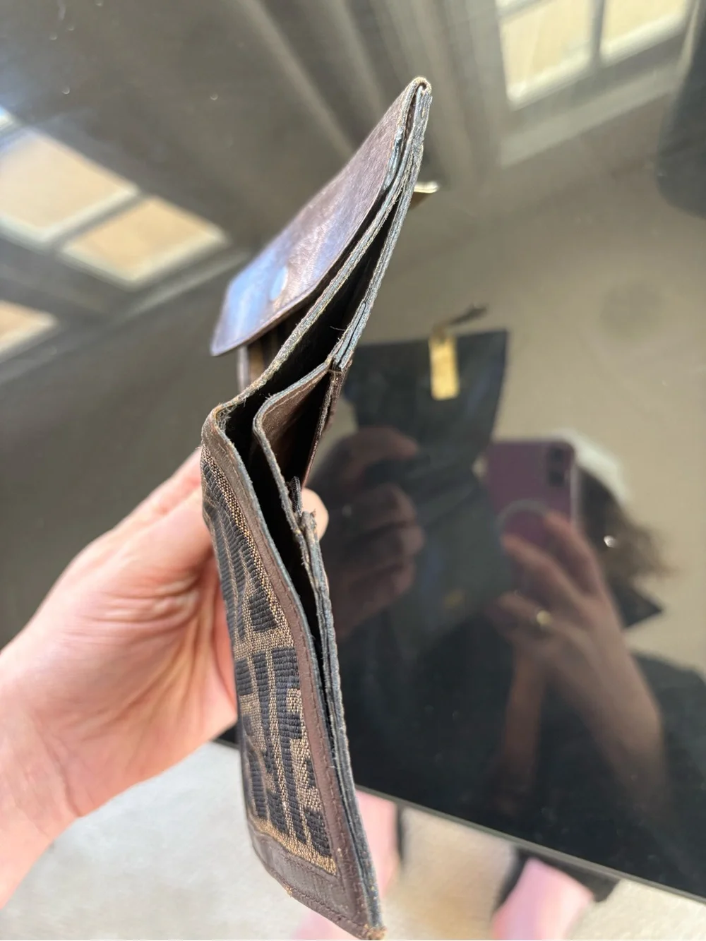Fendi Vintage FF Zucca Bi Fold Wallet